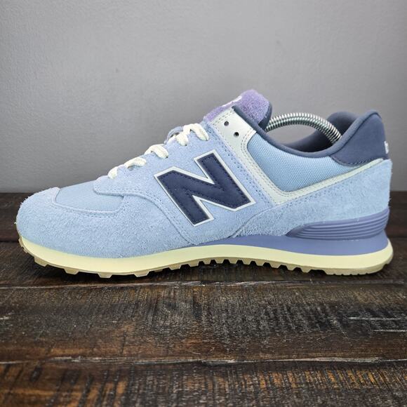 NEW New Balance 574 Mens Size 11 D Running Shoes U574NLB Blue White Suede main image 3
